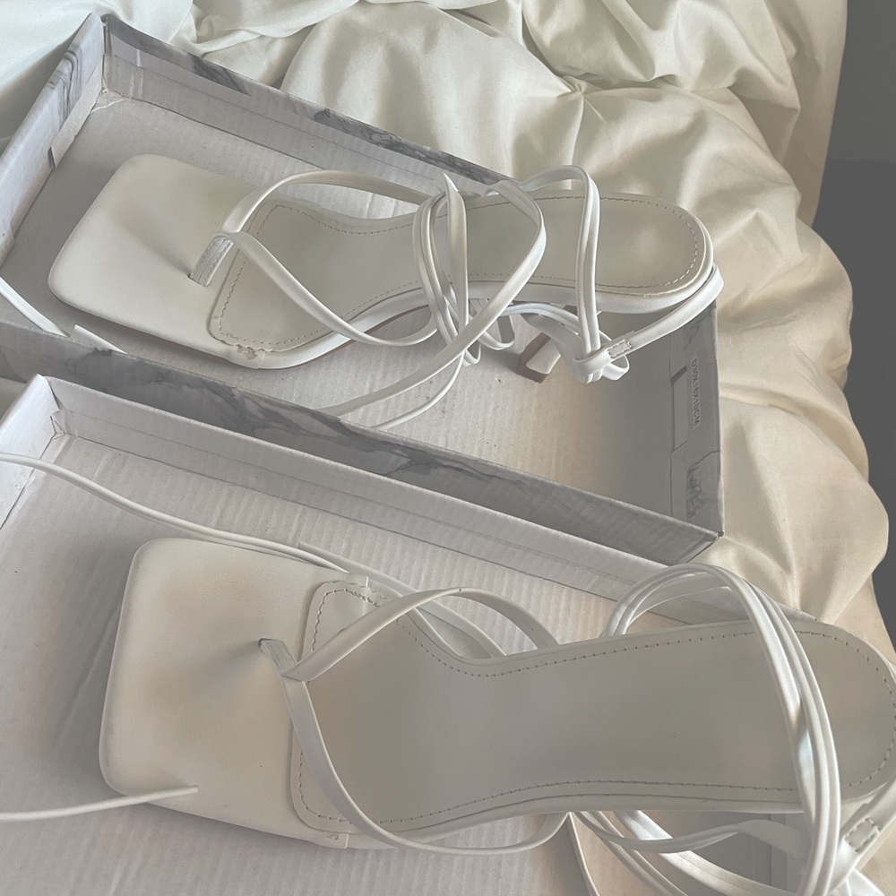Toe Ring Tie Leg Stiletto Heels